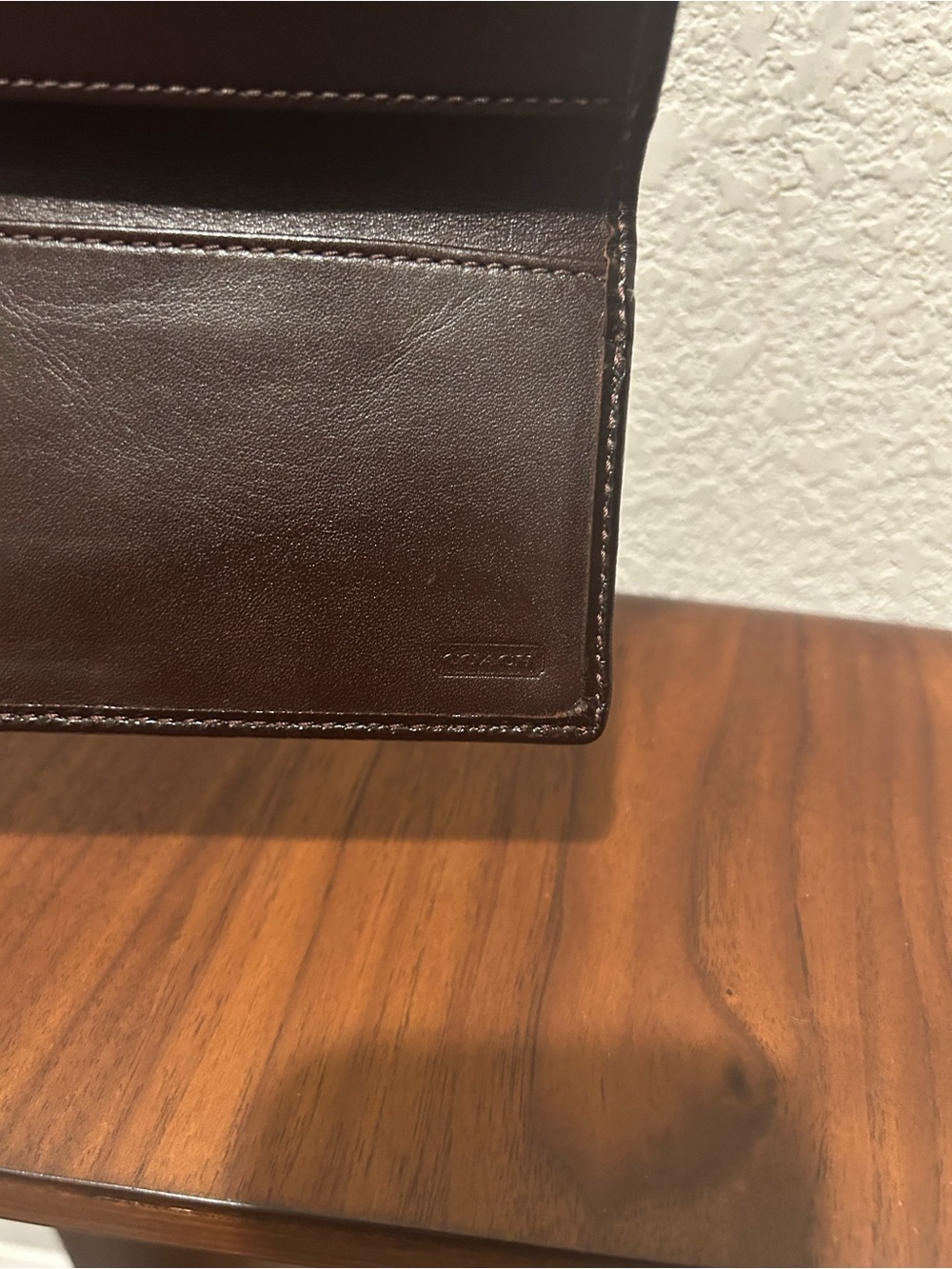 Coach Signature Pattern Long Flap Wallet - Brown - Picture 5 of 7